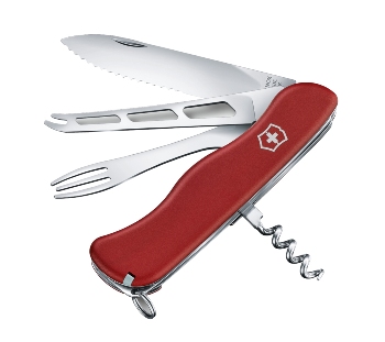Нож Victorinox 0.8313.W Cheese Master 111мм, красный, серрейтор
